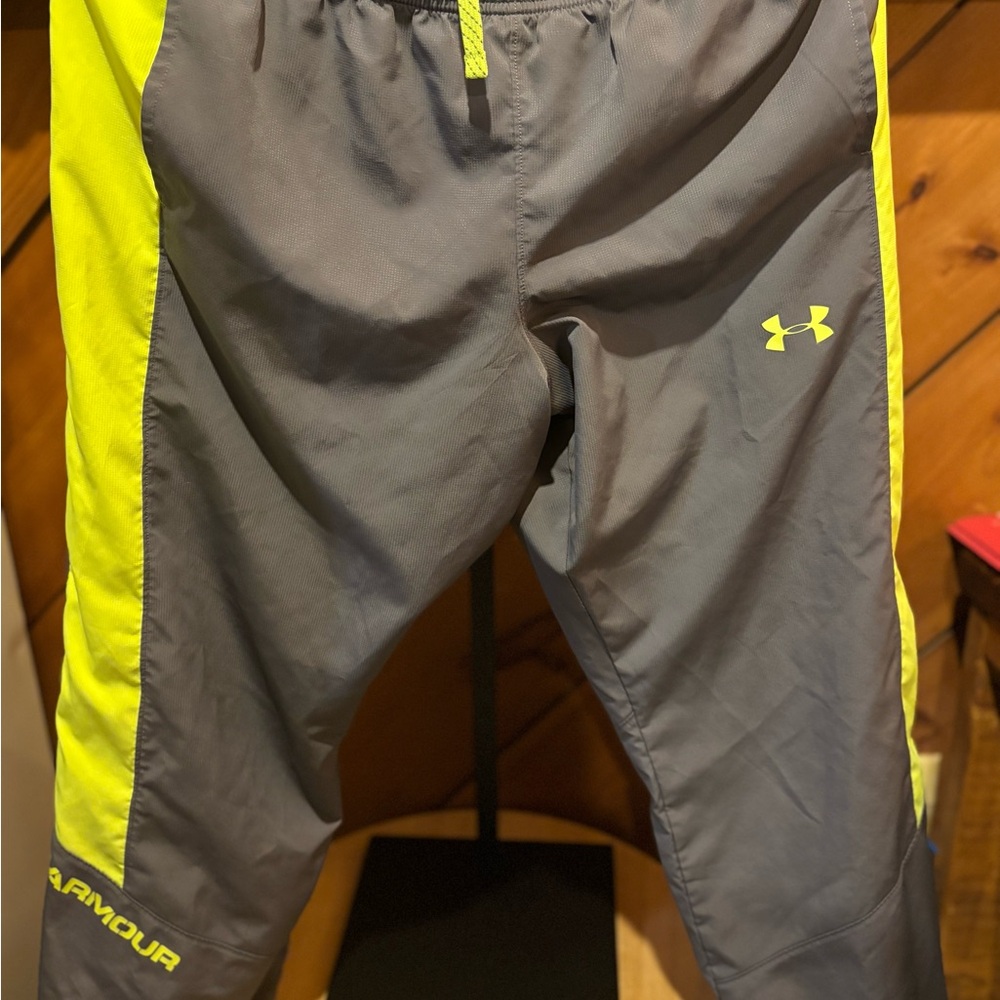 Under Armour Charcoal and Neon Yellow Pants